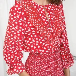 Heart Print Midi Dress